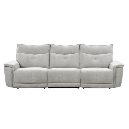 Homelegance  - Tesoro Power Double Reclining Sofa W/ Power Headrests in Mist gray - 9509MGY-3PWHx  view 5