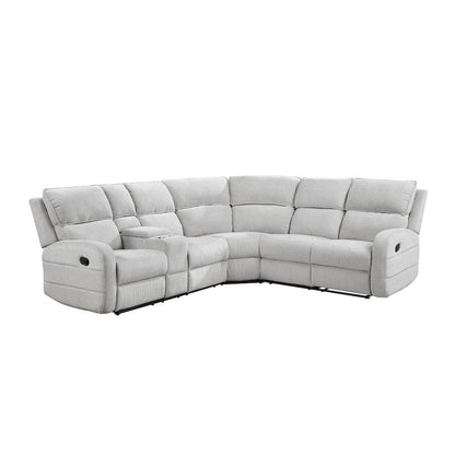 Homelegance  - Thorne 3-Piece Reclining Sectional W/ Left Console in Light gray - 8406GYxSC  view 1