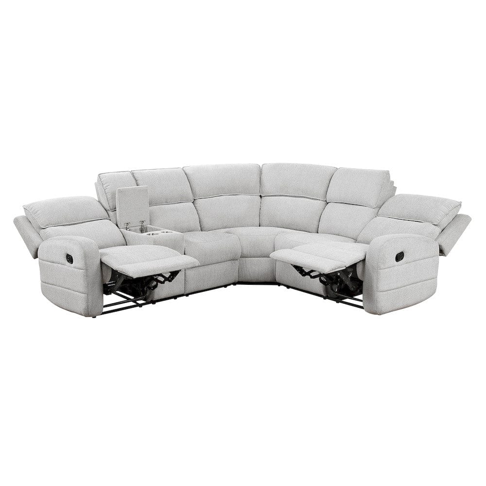 Homelegance  - Thorne 3-Piece Reclining Sectional W/ Left Console in Light gray - 8406GYxSC  view 4