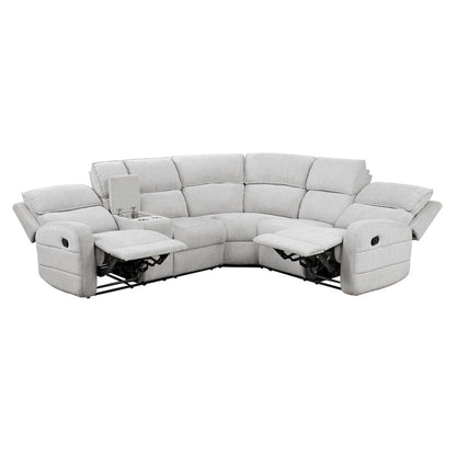 Homelegance  - Thorne 3-Piece Reclining Sectional W/ Left Console in Light gray - 8406GYxSC  view 4