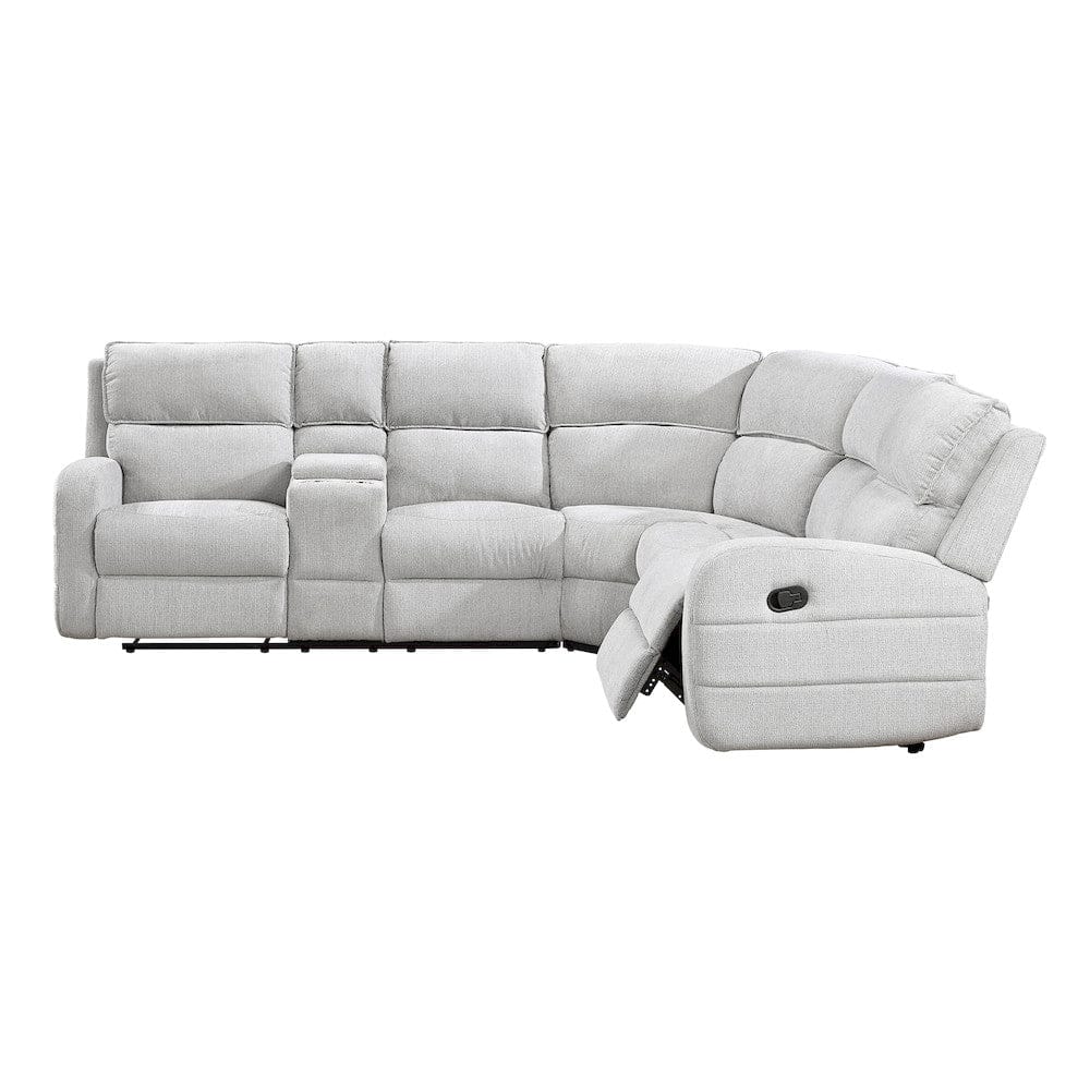 Homelegance  - Thorne 3-Piece Reclining Sectional W/ Left Console in Light gray - 8406GYxSC  view 6