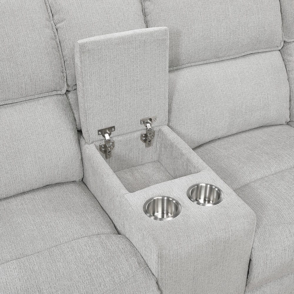 Homelegance  - Thorne 3-Piece Reclining Sectional W/ Left Console in Light gray - 8406GYxSC  view 7