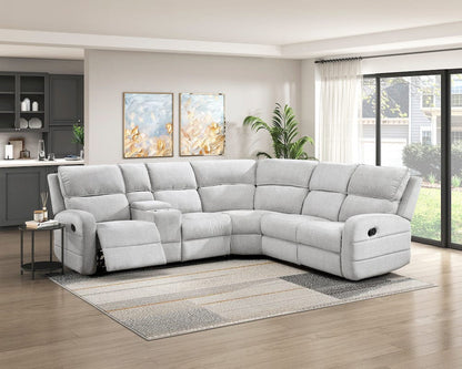 Homelegance  - Thorne 3-Piece Reclining Sectional W/ Left Console in Light gray - 8406GYxSC  view 9