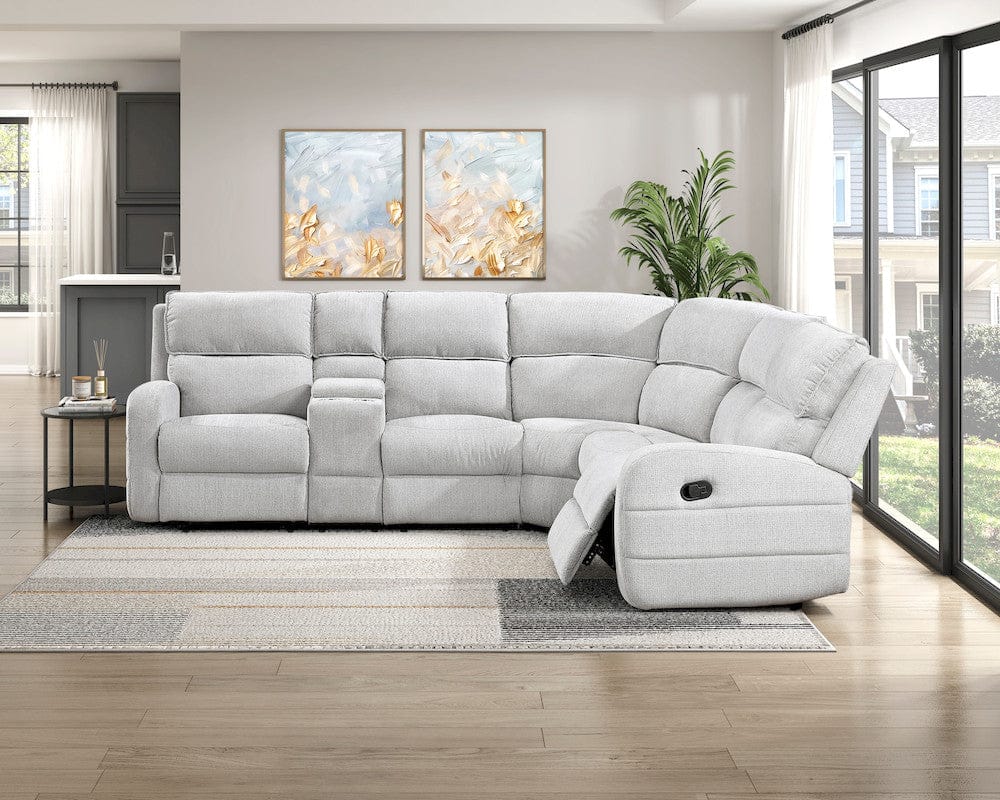 Homelegance  - Thorne 3-Piece Reclining Sectional W/ Left Console in Light gray - 8406GYxSC  view 10