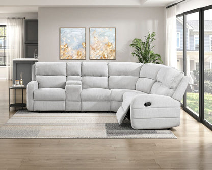 Homelegance  - Thorne 3-Piece Reclining Sectional W/ Left Console in Light gray - 8406GYxSC  view 10