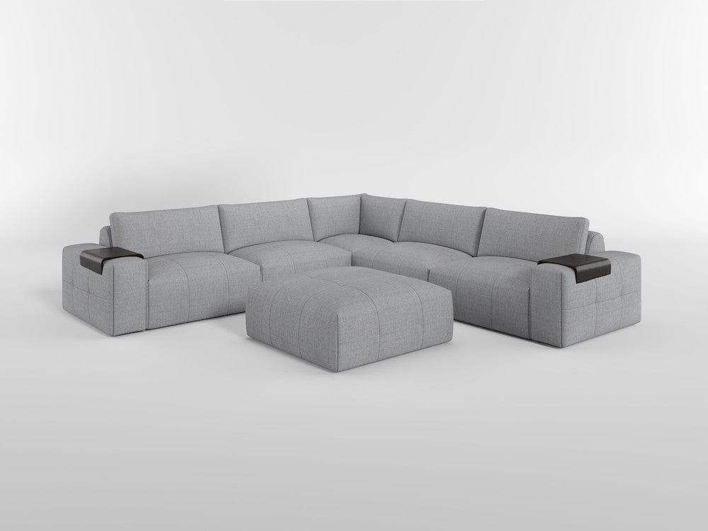 Homelegance  - Tidal 5-Piece Modular Sectional W/ Ottoman in Gray - 9155GYx51L1ROT  view 8