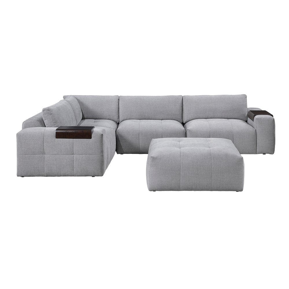 Homelegance  - Tidal 5-Piece Modular Sectional W/ Ottoman in Gray - 9155GYx51L1ROT  view 9