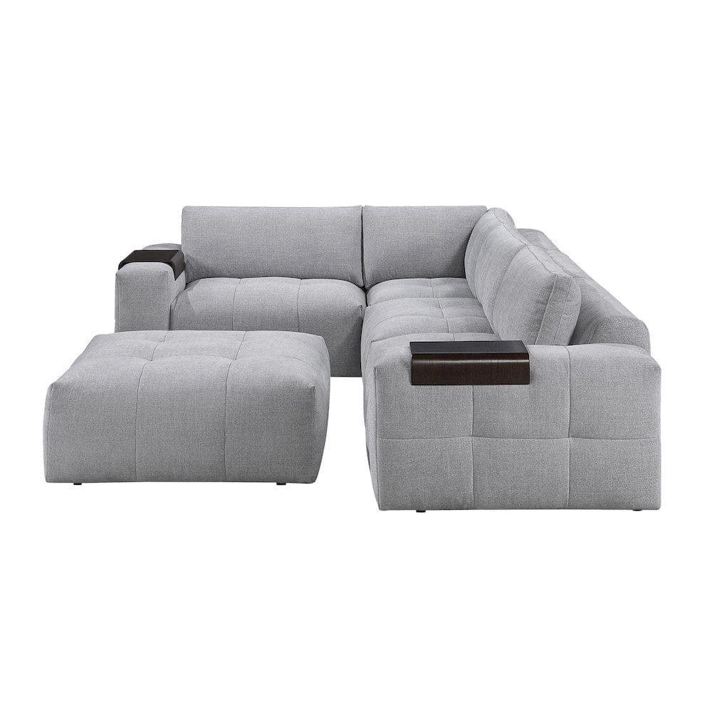 Homelegance  - Tidal 5-Piece Modular Sectional W/ Ottoman in Gray - 9155GYx51L1ROT  view 10