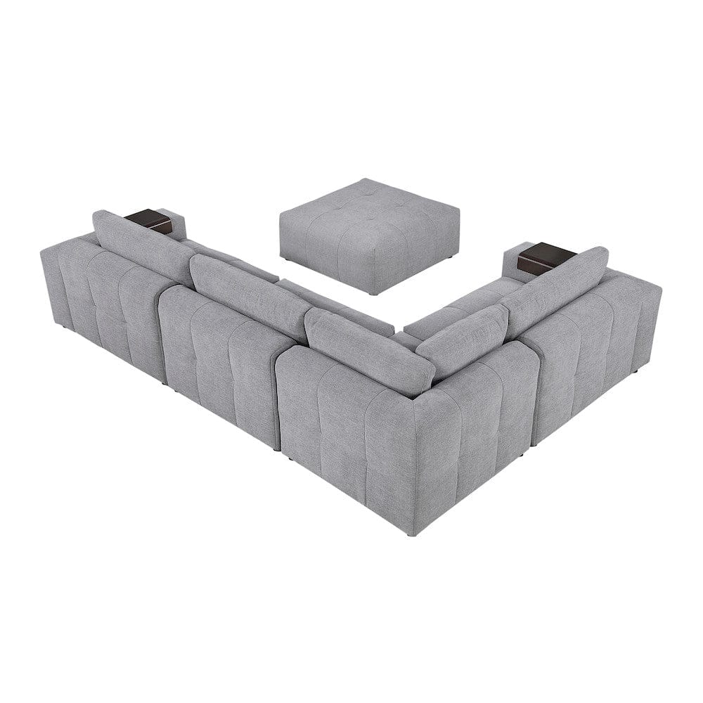Homelegance  - Tidal 5-Piece Modular Sectional W/ Ottoman in Gray - 9155GYx51L1ROT  view 11