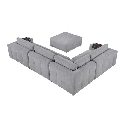 Homelegance  - Tidal 5-Piece Modular Sectional W/ Ottoman in Gray - 9155GYx51L1ROT  view 11