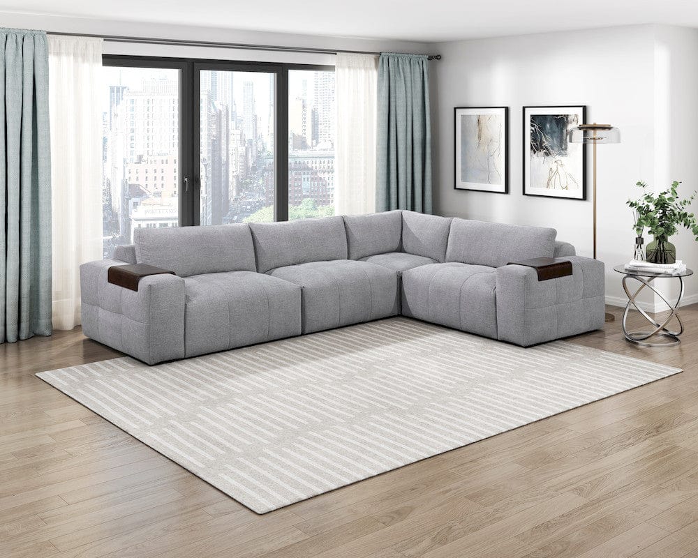 Homelegance  - Tidal Left Side Chair W/ one Arm in Gray - 9155GY-1L  view 10