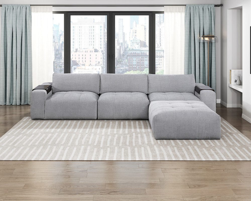 Homelegance  - Tidal Left Side Chair W/ one Arm in Gray - 9155GY-1L  view 11
