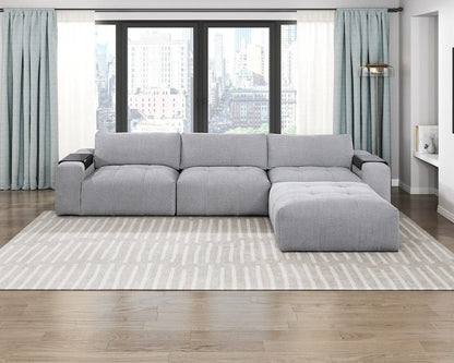 Homelegance  - Tidal Left Side Chair W/ one Arm in Gray - 9155GY-1L  view 11