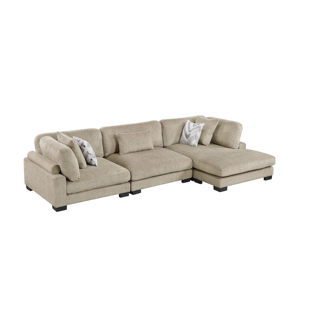 Homelegance  - Tinley 3-Piece Modular Sectional W/ Chaise in Brown - 9555BRWx3CRACVC  view 1