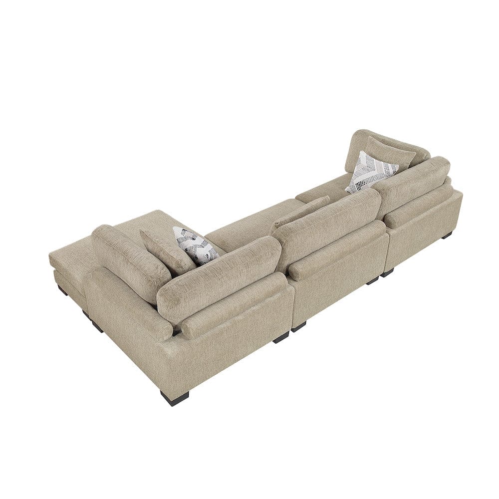Homelegance  - Tinley 3-Piece Modular Sectional W/ Chaise in Brown - 9555BRWx3CRACVC  view 4