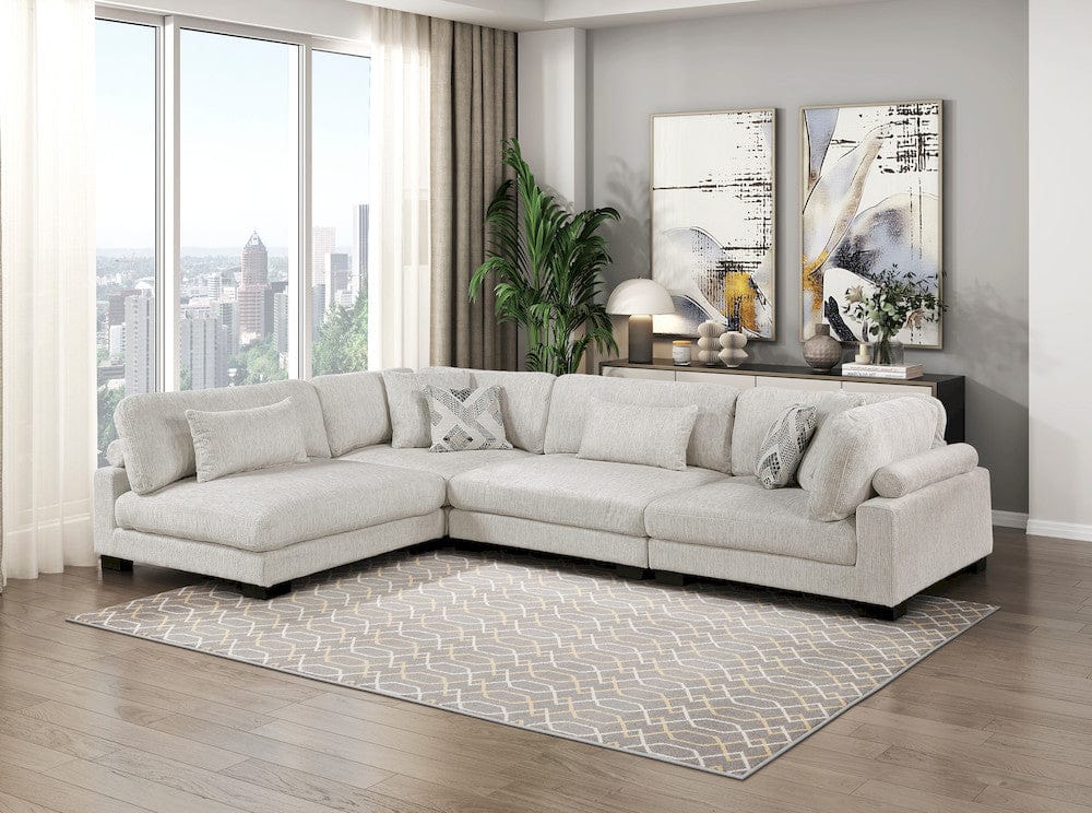 Homelegance  - Tinley 4-Piece Modular Sectional in Beige - 9555BEGx42CR2AC  view 12