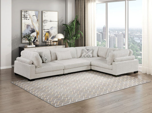 Homelegance  - Tinley 4-Piece Modular Sectional in Beige - 9555BEGx43CRAC  view 1