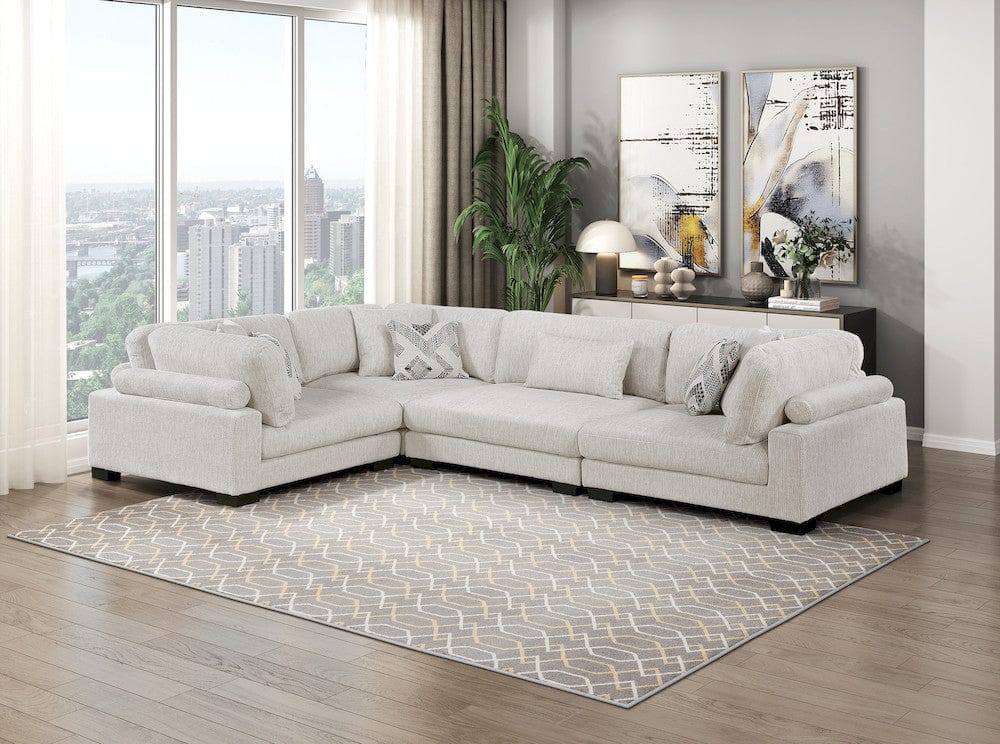 Homelegance  - Tinley 4-Piece Modular Sectional in Beige - 9555BEGx43CRAC  view 2