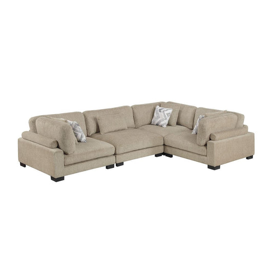 Homelegance  - Tinley 4-Piece Modular Sectional in Brown - 9555BRWx43CRAC  view 1