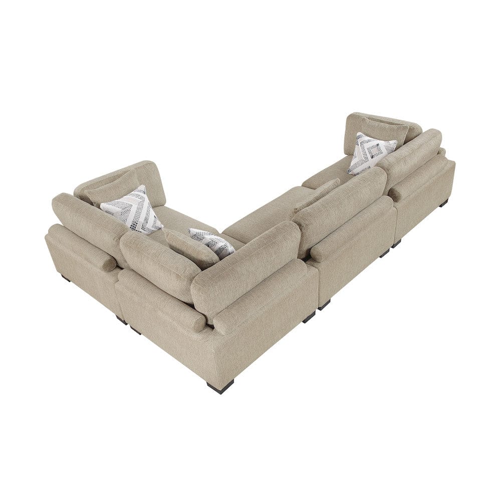 Homelegance  - Tinley 4-Piece Modular Sectional in Brown - 9555BRWx43CRAC  view 10