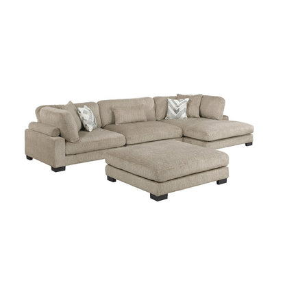 Homelegance  - Tinley 4-Piece Modular Sectional W/ Chaise and Ottoman in Brown - 9555BRWx4CRACVCOT  view 1
