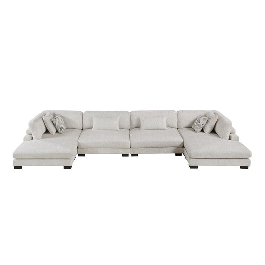 Homelegance  - Tinley 4-Piece Modular Sectional W/ Chaise in Beige - 9555BEGx42AC2VC  view 1