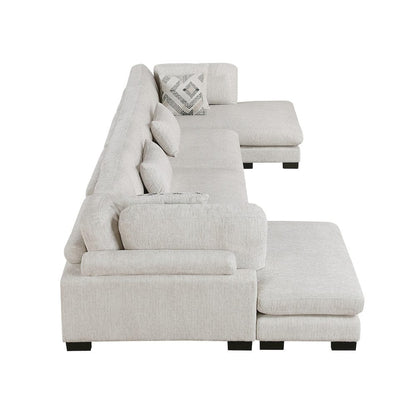 Homelegance  - Tinley 4-Piece Modular Sectional W/ Chaise in Beige - 9555BEGx42AC2VC  view 2