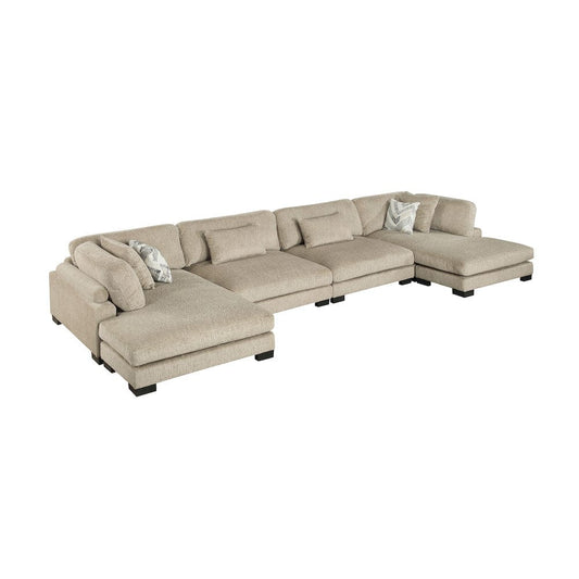 Homelegance  - Tinley 4-Piece Modular Sectional W/ Chaise in Brown - 9555BRWx42AC2VC  view 1