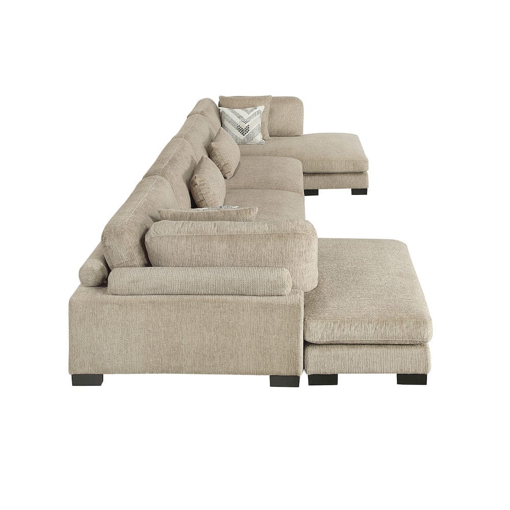 Homelegance  - Tinley 4-Piece Modular Sectional W/ Chaise in Brown - 9555BRWx42AC2VC  view 2