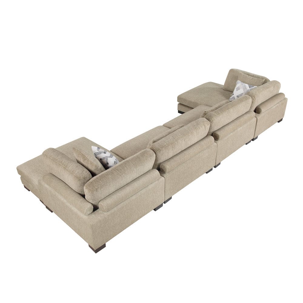 Homelegance  - Tinley 4-Piece Modular Sectional W/ Chaise in Brown - 9555BRWx42AC2VC  view 3