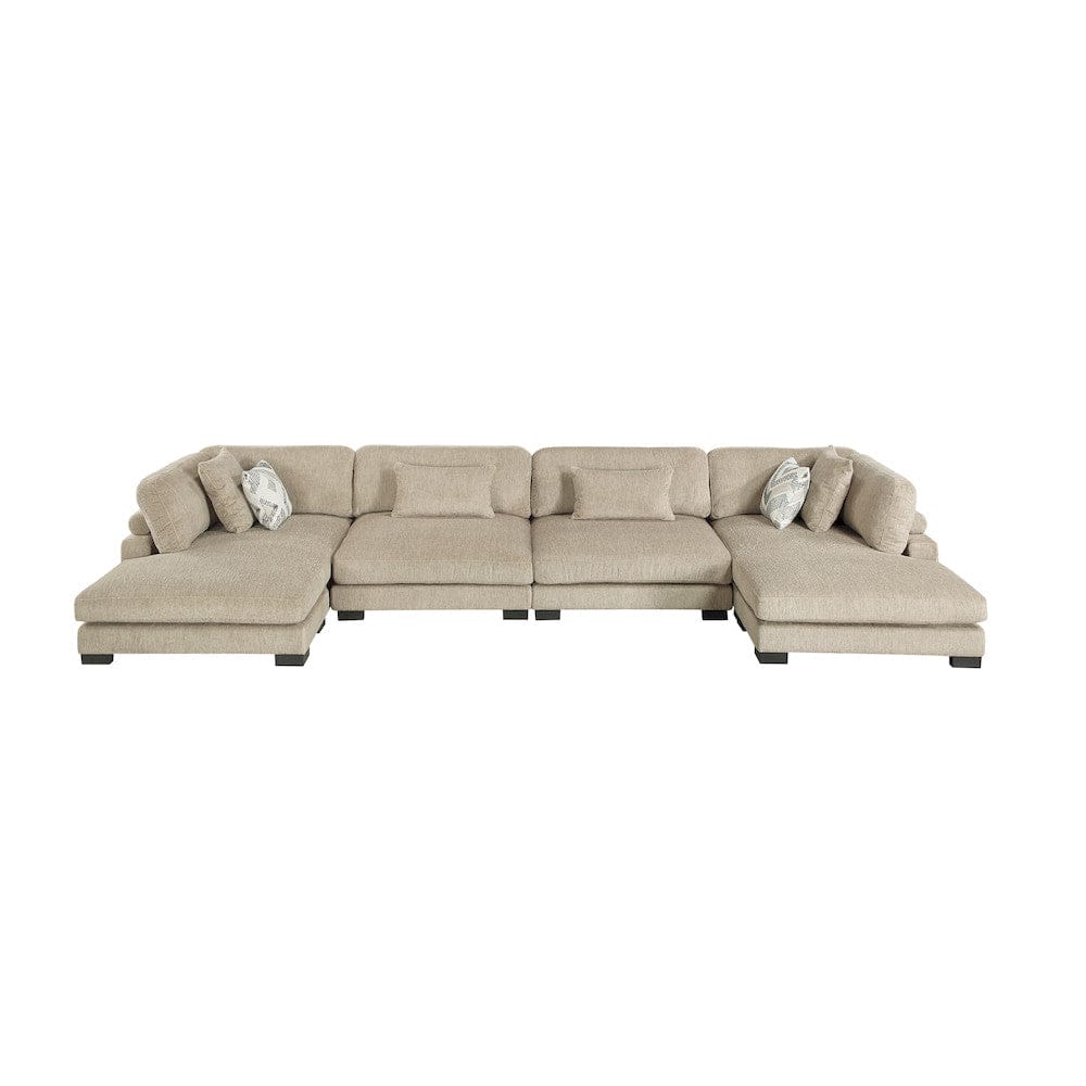 Homelegance  - Tinley 4-Piece Modular Sectional W/ Chaise in Brown - 9555BRWx42AC2VC  view 4