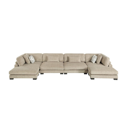 Homelegance  - Tinley 4-Piece Modular Sectional W/ Chaise in Brown - 9555BRWx42AC2VC  view 4