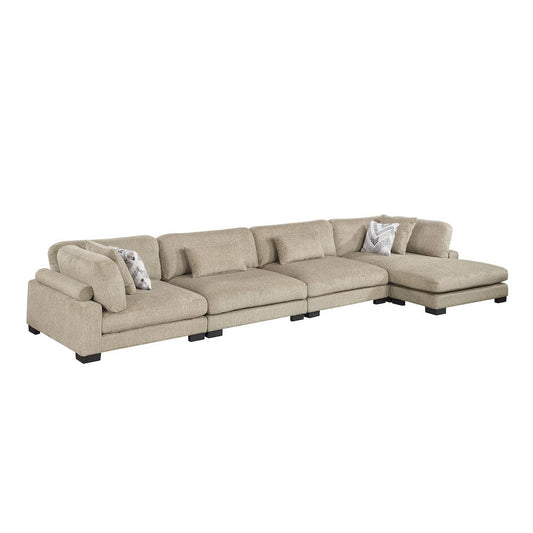 Homelegance  - Tinley 4-Piece Modular Sectional W/ Chaise in Brown - 9555BRWx4CR2ACVC  view 1