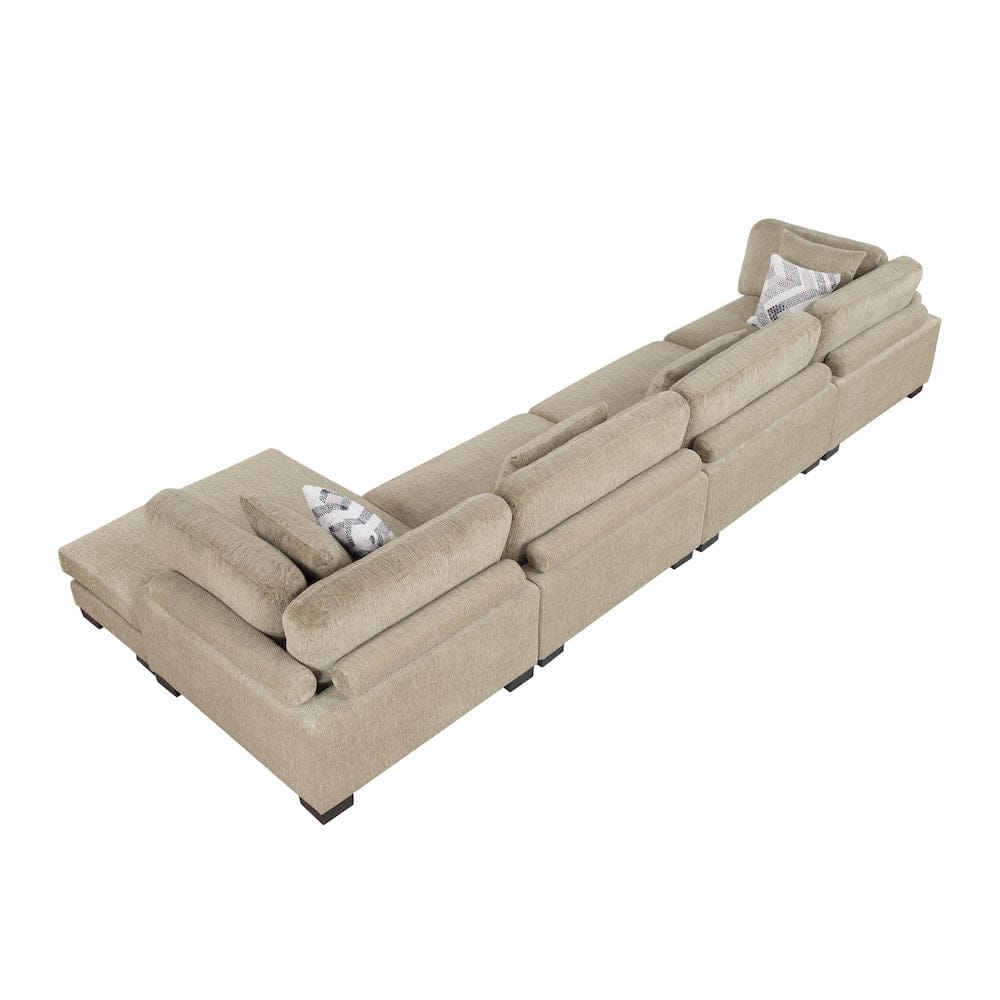 Homelegance  - Tinley 4-Piece Modular Sectional W/ Chaise in Brown - 9555BRWx4CR2ACVC  view 12