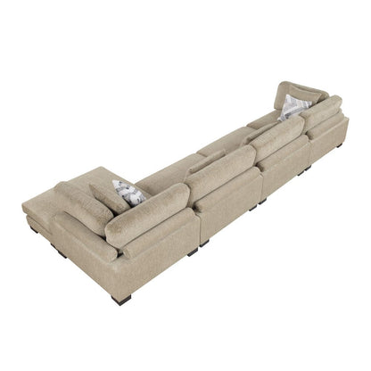 Homelegance  - Tinley 4-Piece Modular Sectional W/ Chaise in Brown - 9555BRWx4CR2ACVC  view 12