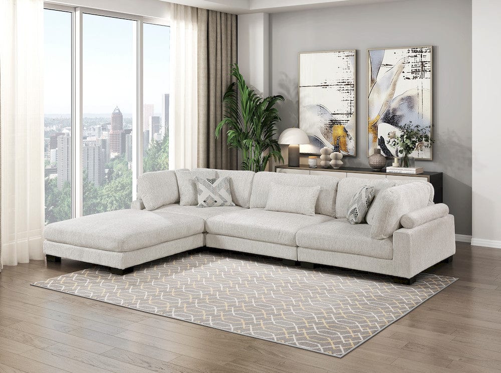 Homelegance  - Tinley 4-Piece Modular Sectional W/ Ottoman in Beige - 9555BEGx42CRACOT  view 12