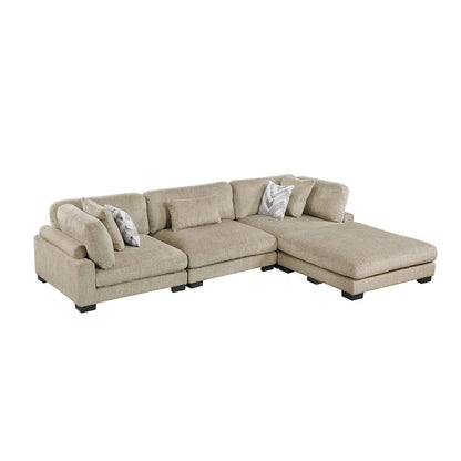Homelegance  - Tinley 4-Piece Modular Sectional W/ Ottoman in Brown - 9555BRWx42CRACOT  view 1