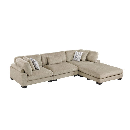 Homelegance  - Tinley 4-Piece Modular Sectional W/ Ottoman in Brown - 9555BRWx42CRACOT  view 1