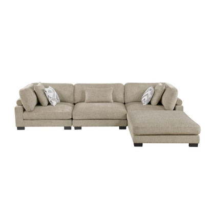Homelegance  - Tinley 4-Piece Modular Sectional W/ Ottoman in Brown - 9555BRWx42CRACOT  view 2