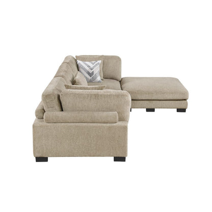 Homelegance  - Tinley 4-Piece Modular Sectional W/ Ottoman in Brown - 9555BRWx42CRACOT  view 3