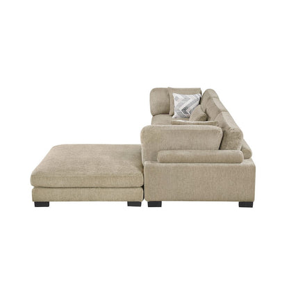 Homelegance  - Tinley 4-Piece Modular Sectional W/ Ottoman in Brown - 9555BRWx42CRACOT  view 4