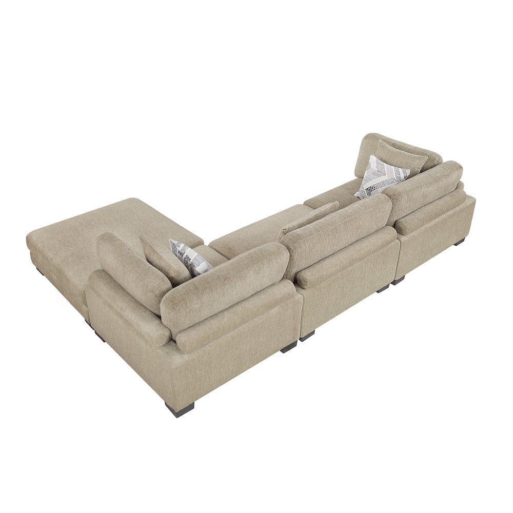 Homelegance  - Tinley 4-Piece Modular Sectional W/ Ottoman in Brown - 9555BRWx42CRACOT  view 5