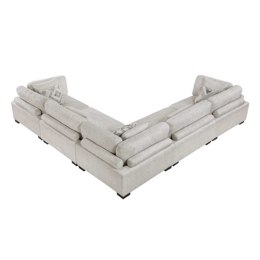 Homelegance  - Tinley 5-Piece Modular Sectional in Beige - 9555BEGx53CR2AC  view 3