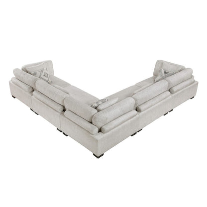 Homelegance  - Tinley 5-Piece Modular Sectional in Beige - 9555BEGx53CR2AC  view 3