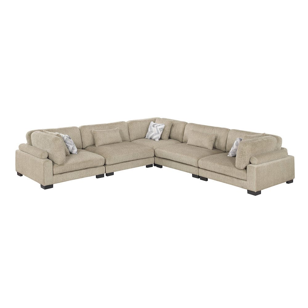 Homelegance  - Tinley 5-Piece Modular Sectional in Brown - 9555BRWx53CR2AC  view 1