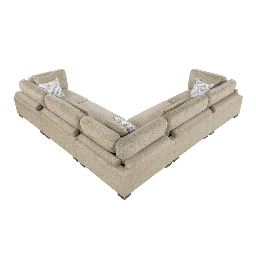 Homelegance  - Tinley 5-Piece Modular Sectional in Brown - 9555BRWx53CR2AC  view 7