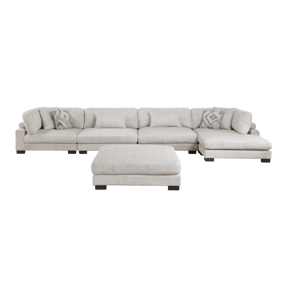 Homelegance  - Tinley 5-Piece Modular Sectional W/ Chaise and Ottoman in Beige - 9555BEGx5CR2ACVCOT  view 3