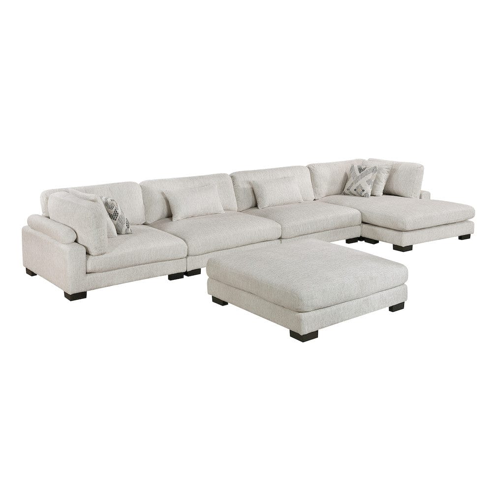 Homelegance  - Tinley 5-Piece Modular Sectional W/ Chaise and Ottoman in Beige - 9555BEGx5CR2ACVCOT  view 5