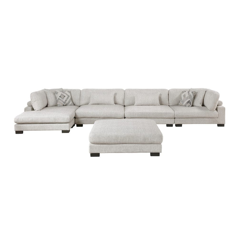 Homelegance  - Tinley 5-Piece Modular Sectional W/ Chaise and Ottoman in Beige - 9555BEGx5CR2ACVCOT  view 6