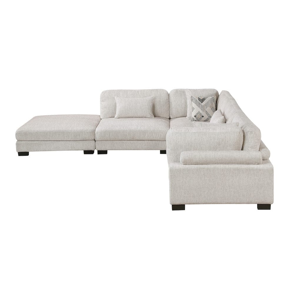 Homelegance  - Tinley 5-Piece Modular Sectional W/ Ottoman in Beige - 9555BEGx52CR2ACOT  view 9